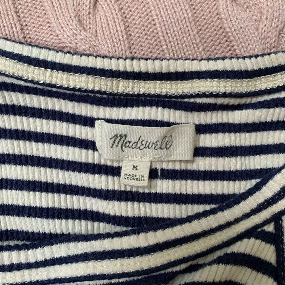 Madewell District Navy and White Striped Dress, Size Medium - Picture 6 of 8